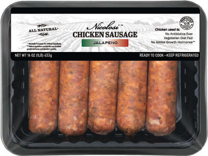 Nicolosi's ABF Jalapeno Bratwurst Chicken Sausage - Nicolosi Foods